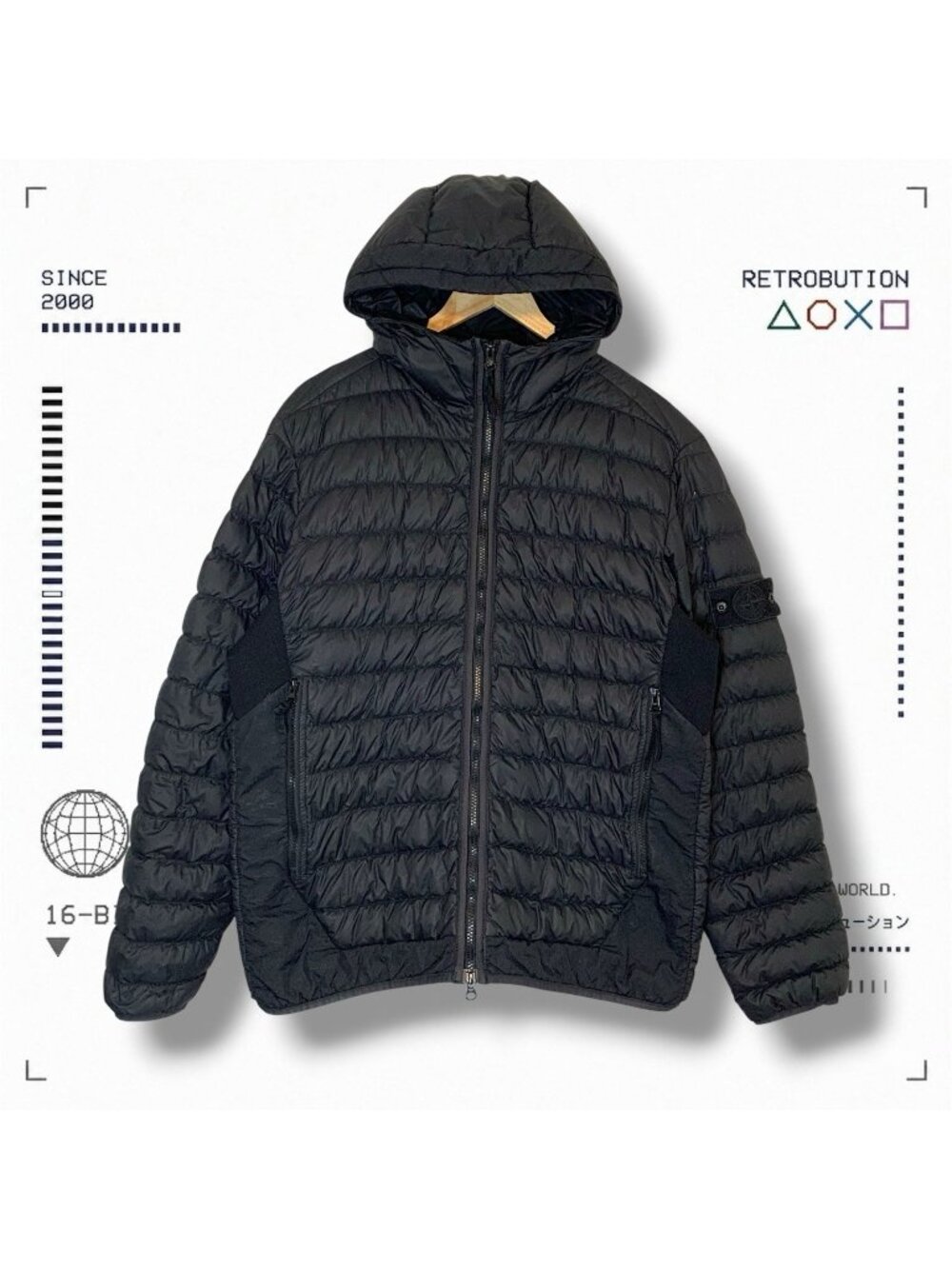 Stone Island Ghost Patch Garment Dyed Micro Yarn Down Jacket Black Size XL